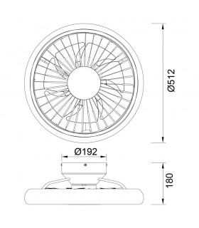 Ventilador Turbo DC 60W 6600Lm Blanco CCT