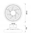 Ventilador Turbo DC 60W 6600Lm Blanco CCT