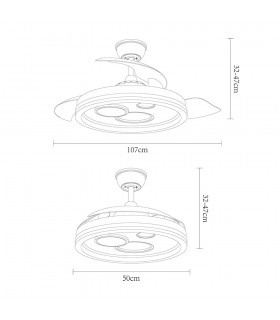 Ventilador TURIA DC 72W 6120Lm 3 Aspas Blanco CCT