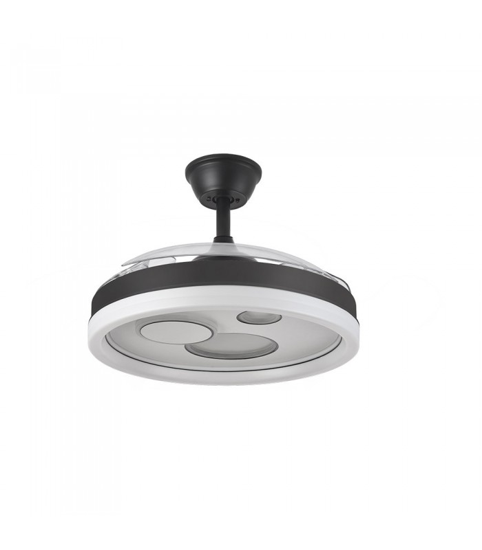 Ventilador TURIA DC 72W 6120Lm 3 Aspas Negro CCT