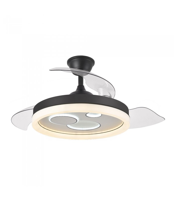 Ventilador TURIA DC 72W 6120Lm 3 Aspas Negro CCT