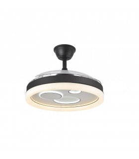 Ventilador TURIA DC 72W 6120Lm 3 Aspas Negro CCT