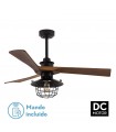 Ventilador Vulturno DC Negro 5 Aspas Roble 1xE27
