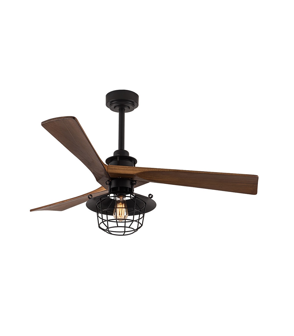 Ventilador Vulturno DC Negro 5 Aspas Roble 1xE27