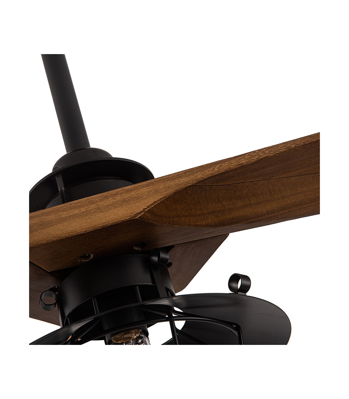 Ventilador Vulturno DC Negro 5 Aspas Roble 1xE27