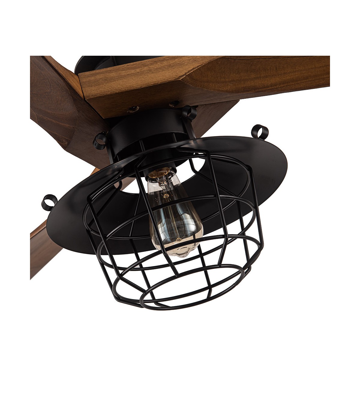 Ventilador Vulturno DC Negro 5 Aspas Roble 1xE27