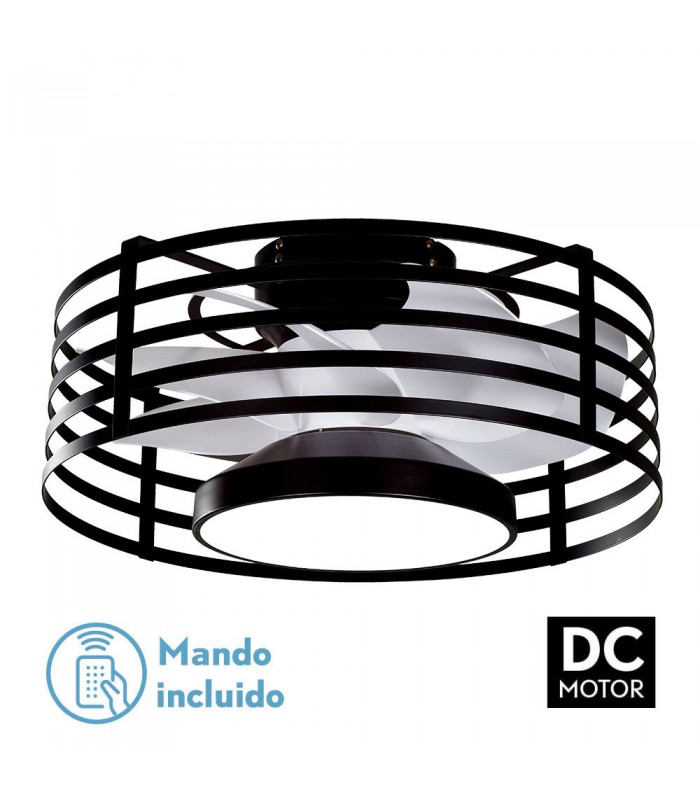 Ventilador Xaloc DC 22W 2180Lm Negro/Blanco CCT