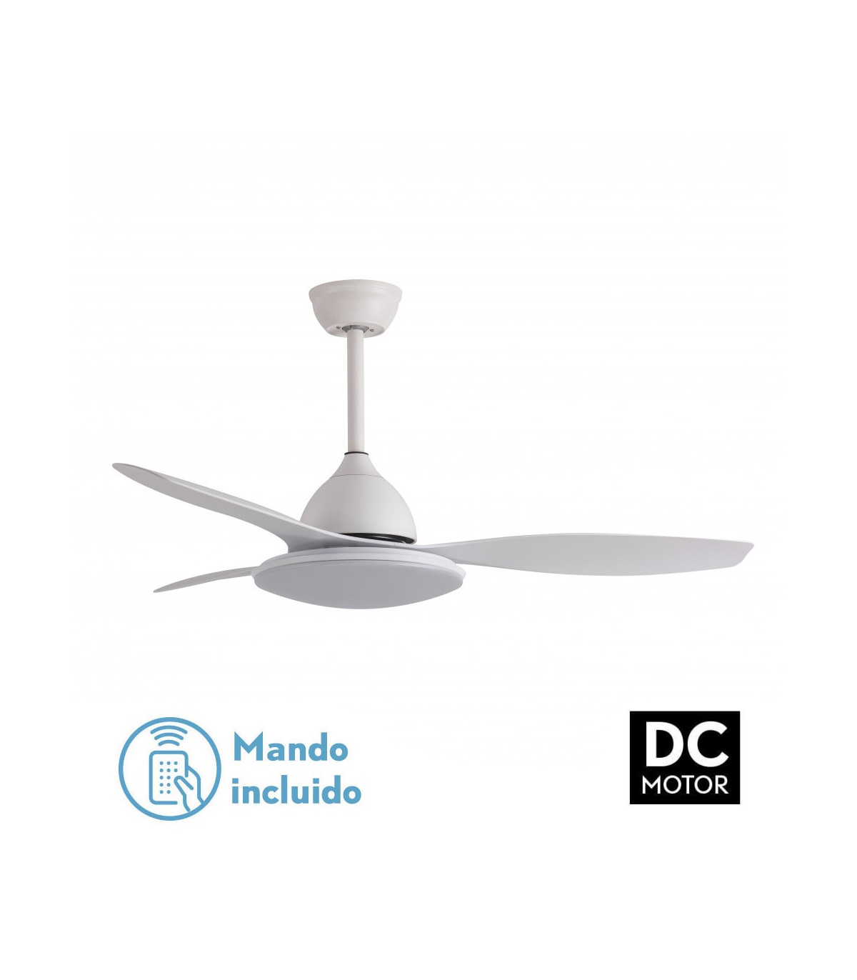 Ventilador de Techo YAEL DC Blanco 72W 7200Lm 3 Aspas Blanco CCT