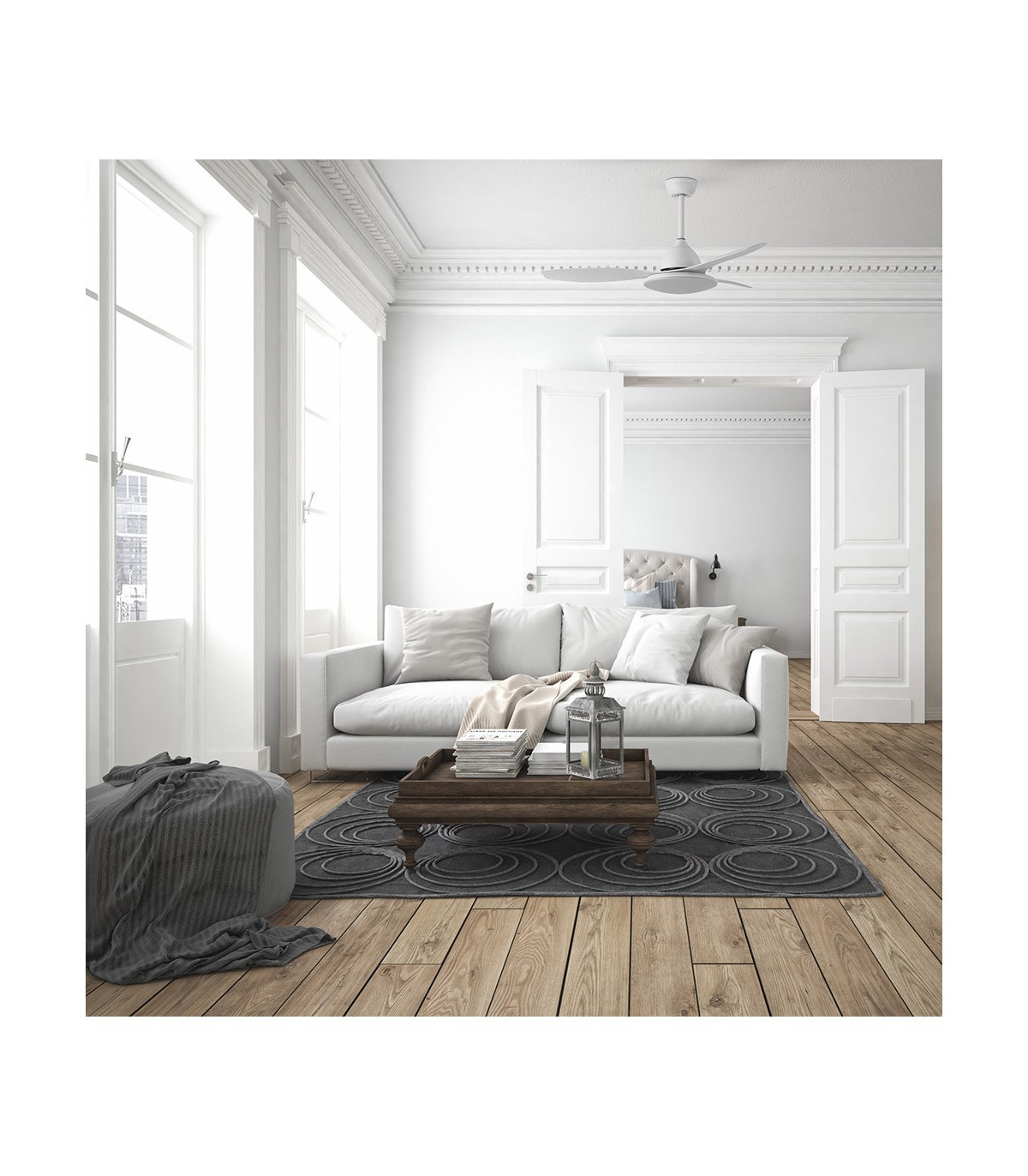 Ventilador de Techo YAEL DC Blanco 72W 7200Lm 3 Aspas Blanco CCT