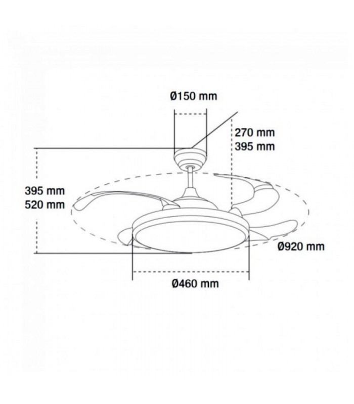 Ventilador White Yeray DC 36W 2800Lm 4 Aspas Blanco CCT