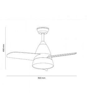 Ventilador Black Silence DC 24W 2500Lm 3 Aspas Negro CCT