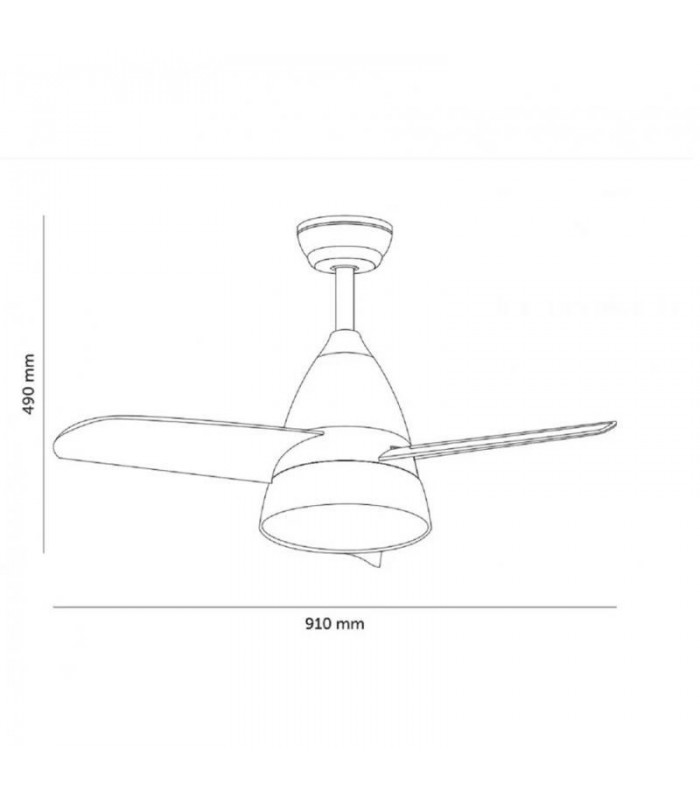 Ventilador Black Silence DC 24W 2500Lm 3 Aspas Negro CCT