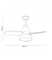 Ventilador Black Silence DC 24W 2500Lm 3 Aspas Negro CCT