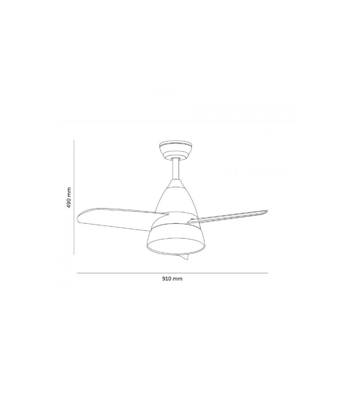 Ventilador Black Silence DC 24W 2500Lm 3 Aspas Negro CCT