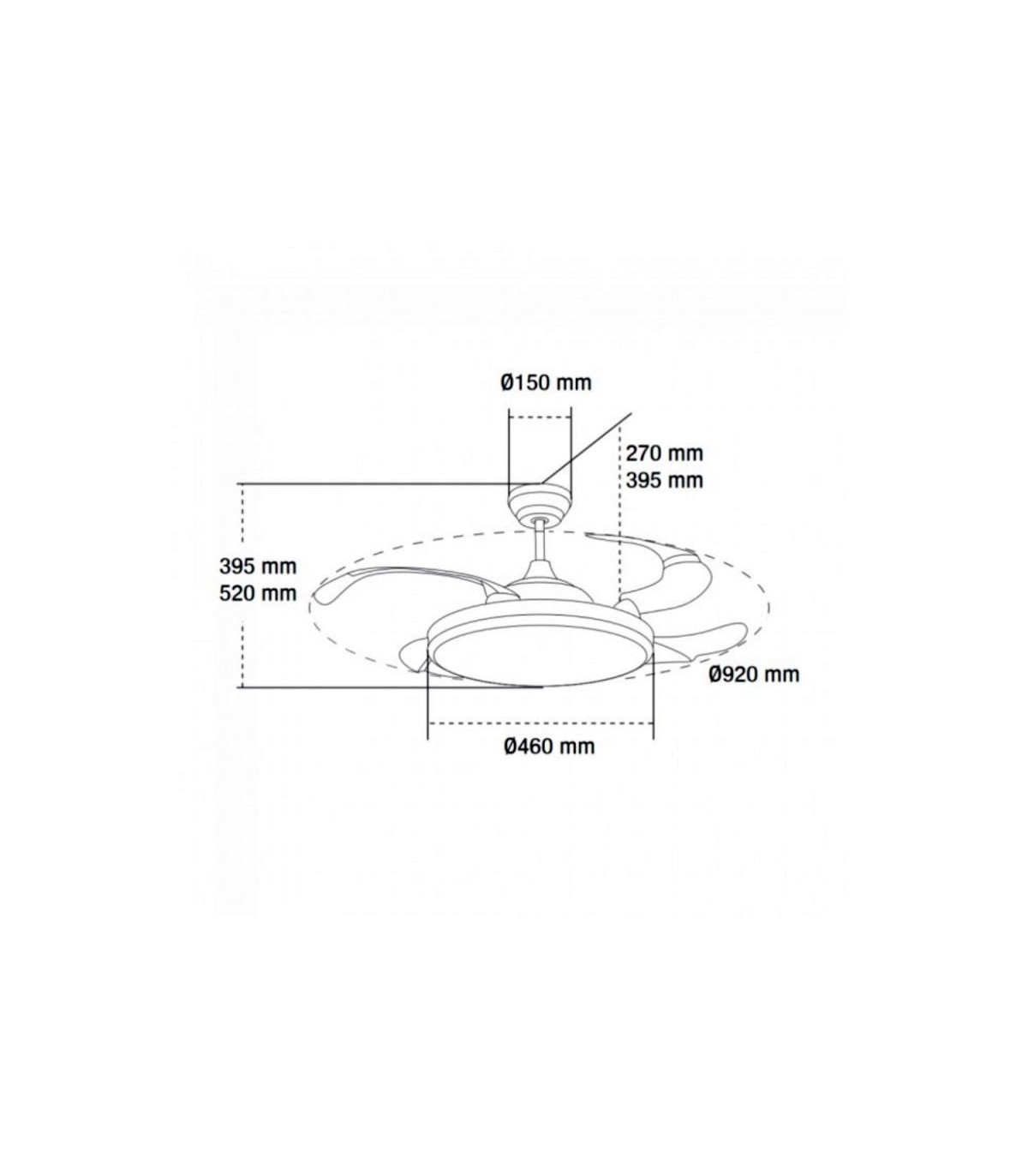 Ventilador Black Yeray DC 36W 2800Lm 4 Aspas Negro CCT