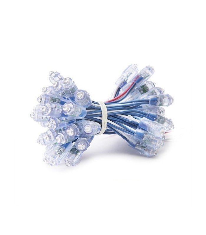 Pixel Led Azul 9mm 0.1W 2LM 5V Epistar IP68 (Cadena 50 Uds.)