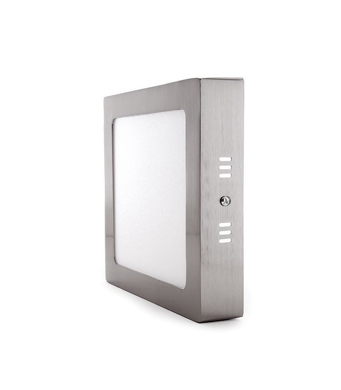 Plafón Led Superficie 12W 960LM IP44 Cuadrado Níquel