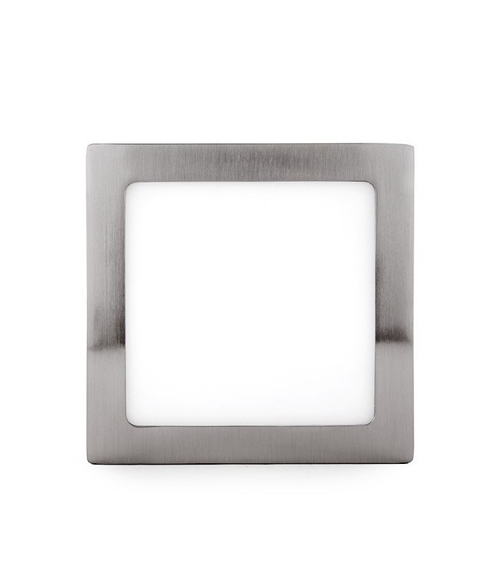 Plafón Led Superficie 12W 960LM IP44 Cuadrado Níquel
