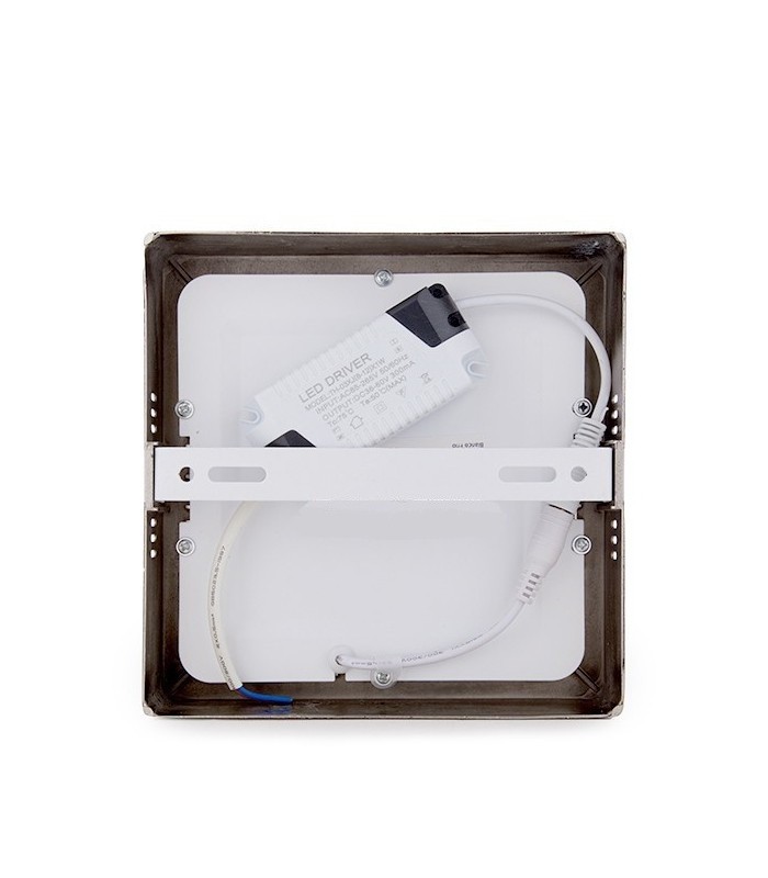 Plafón Led Superficie 12W 960LM IP44 Cuadrado Níquel