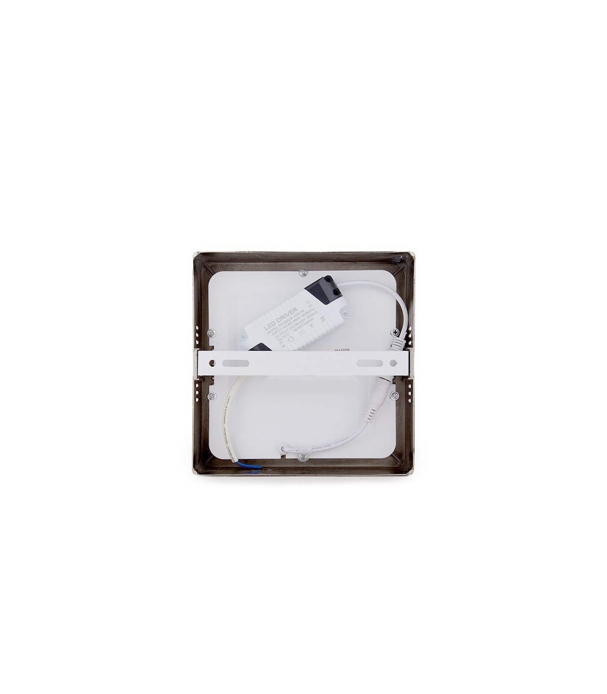 Plafón Led Superficie 12W 960LM IP44 Cuadrado Níquel