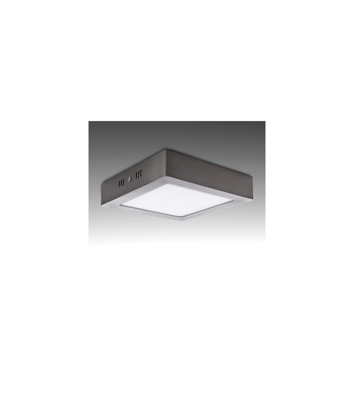 Plafón Led Superficie 12W 960LM IP44 Cuadrado Níquel