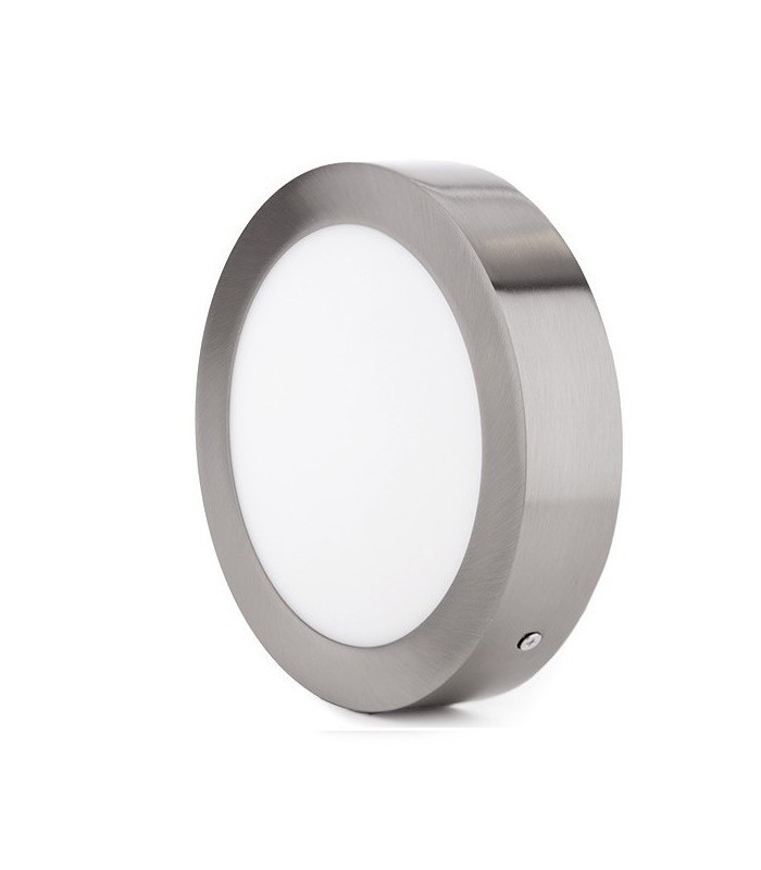 Plafón Led Superficie 12W 960LM IP44 Redondo Níquel