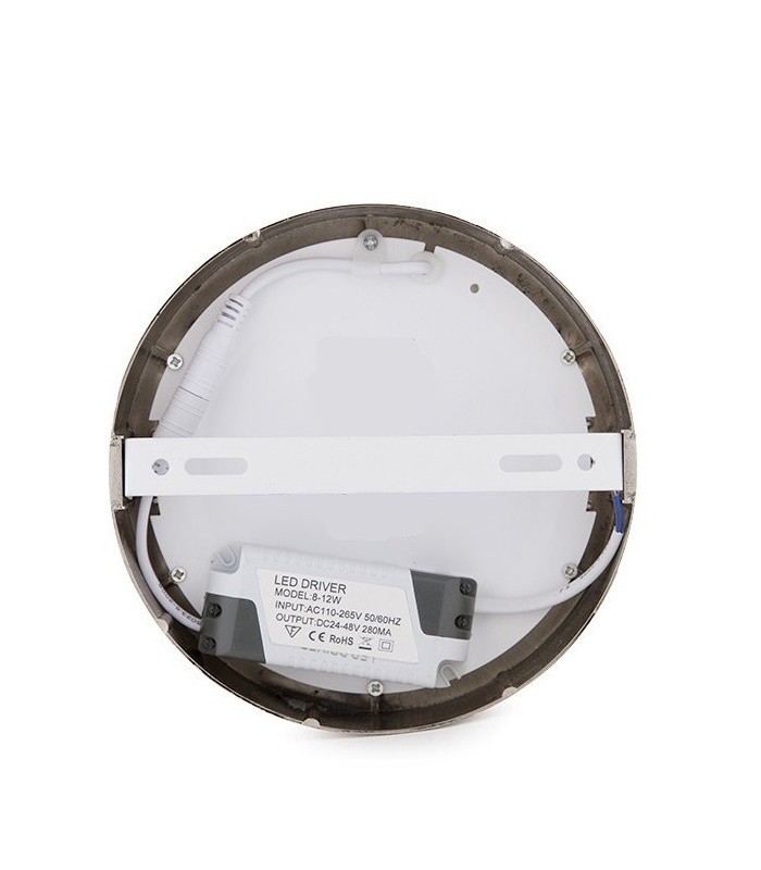 Plafón Led Superficie 12W 960LM IP44 Redondo Níquel