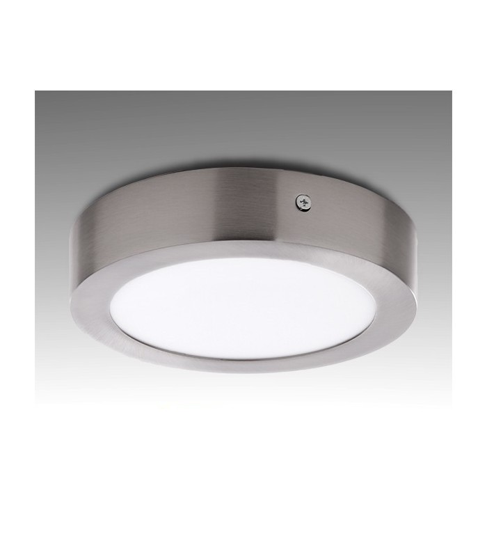 Plafón Led Superficie 12W 960LM IP44 Redondo Níquel