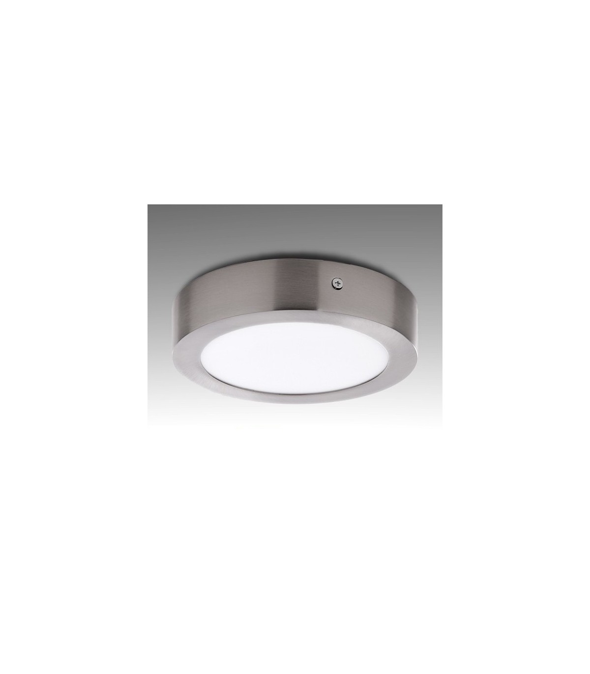 Plafón Led Superficie 12W 960LM IP44 Redondo Níquel