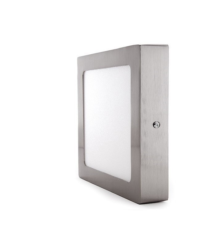 Plafón Superficie Led 18W 1440LM IP44 Cuadrado Níquel