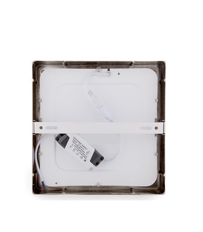 Plafón Superficie Led 18W 1440LM IP44 Cuadrado Níquel