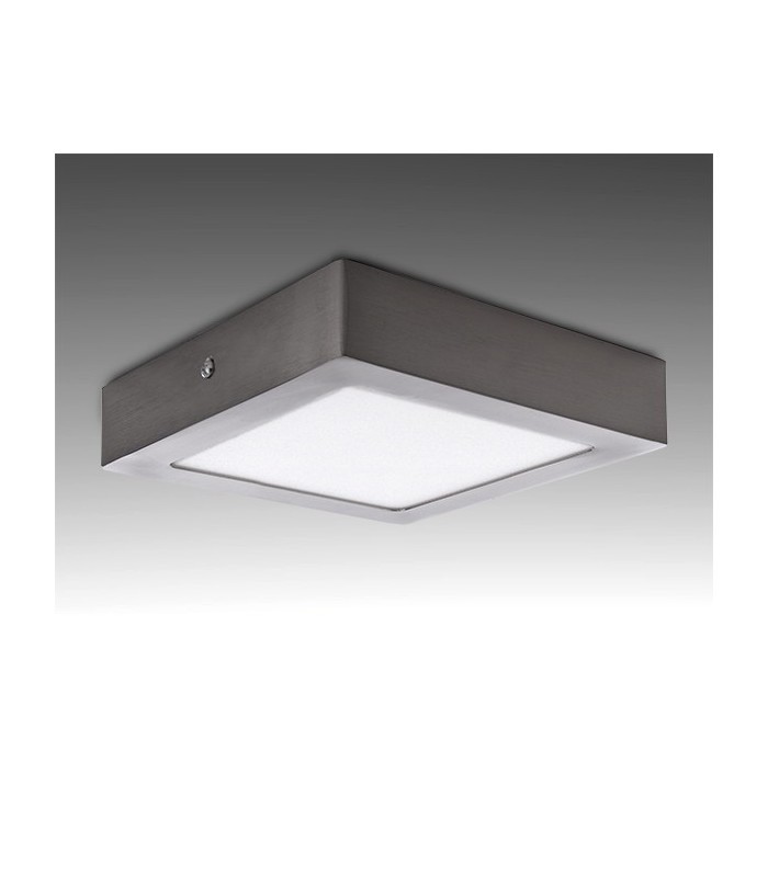 Plafón Superficie Led 18W 1440LM IP44 Cuadrado Níquel