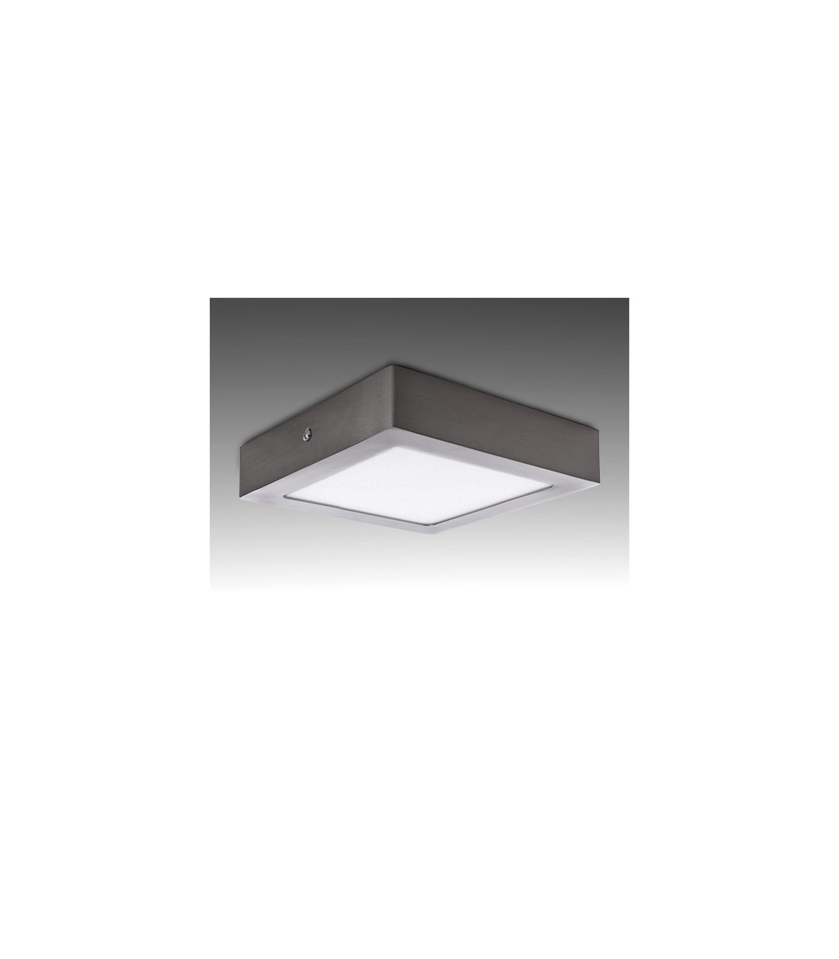 Plafón Superficie Led 18W 1440LM IP44 Cuadrado Níquel
