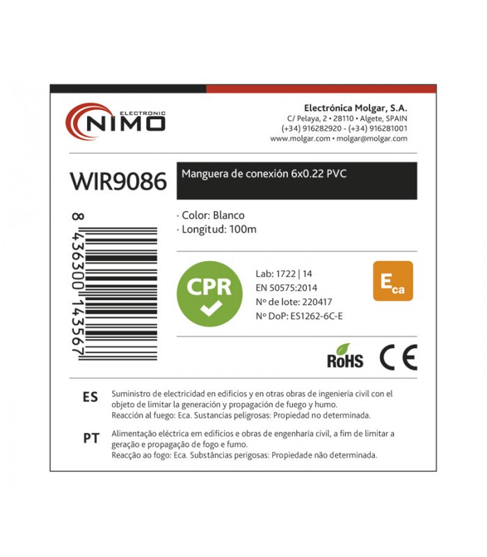 Manguera RTA CPR 6x0.22 BC -Metro-