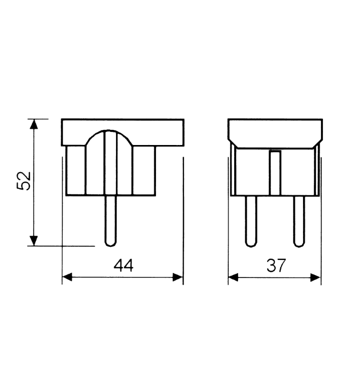 Clavija Bipolar T/T Lateral 16A 250V