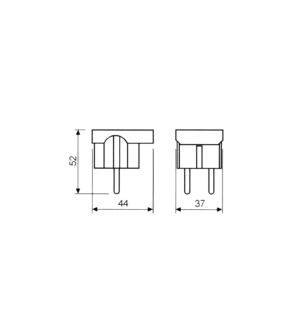 Clavija Bipolar T/T Lateral 16A 250V