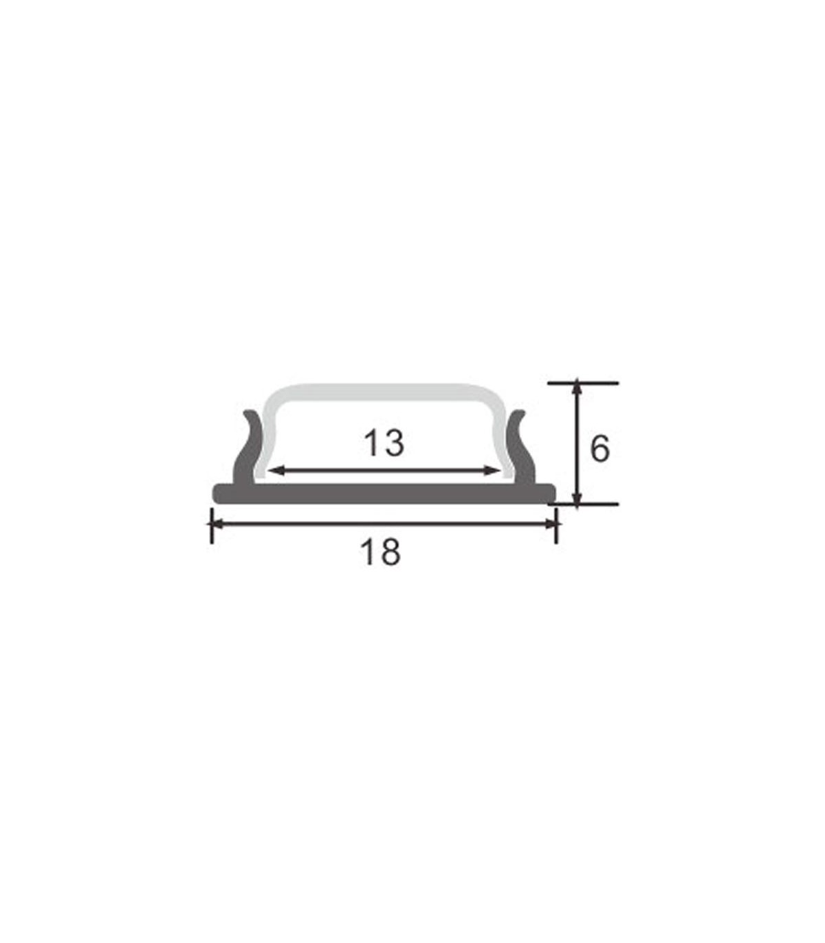 Perfil Aluminio FLEXIBLE Superficie -2 Metros-