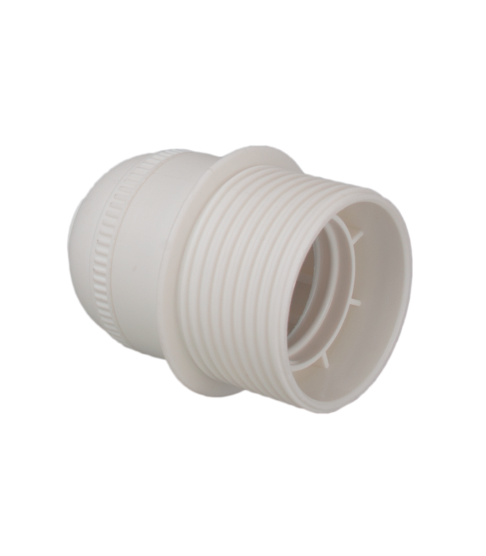 Portalámparas E27 Cuerpo Roscado Tope Blanco