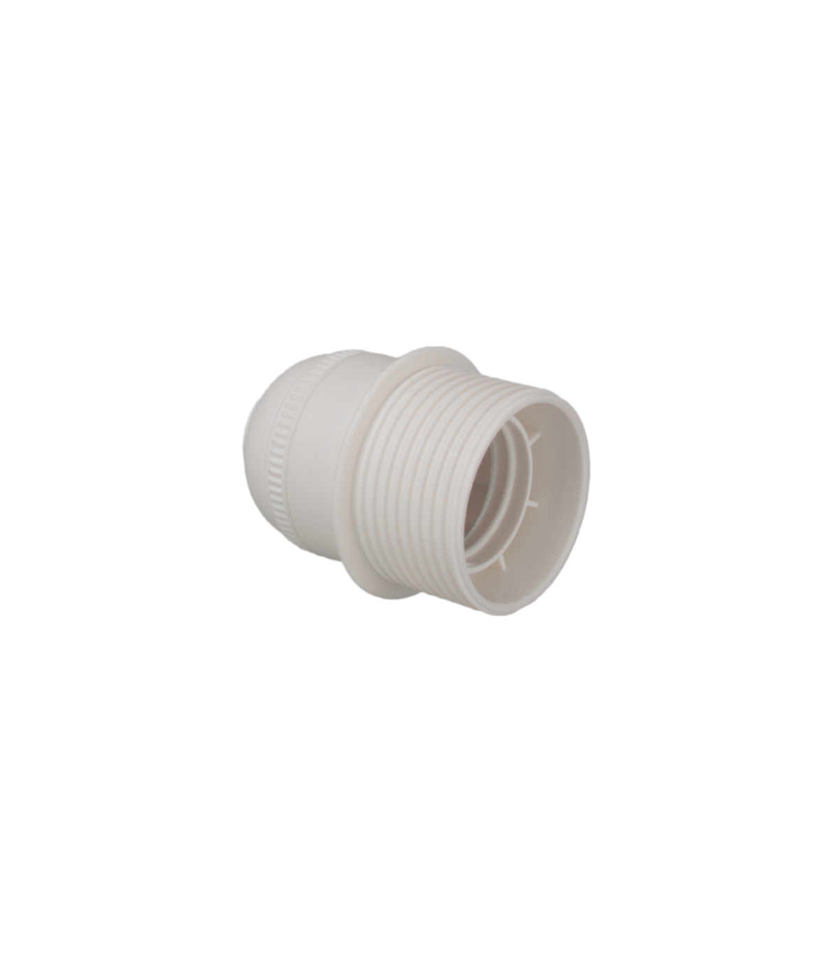 Portalámparas E27 Cuerpo Roscado Tope Blanco
