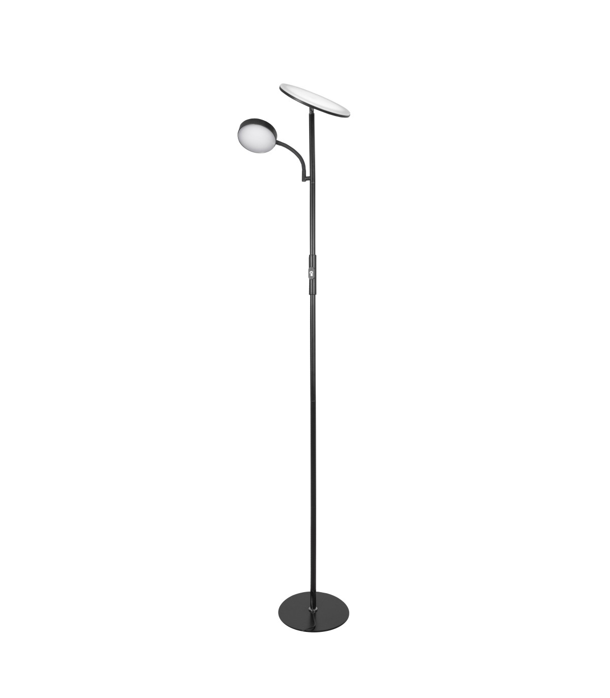 Lámpara de Pie Lagos Regulable 15+10W 1140+750Lm Negro 4000K