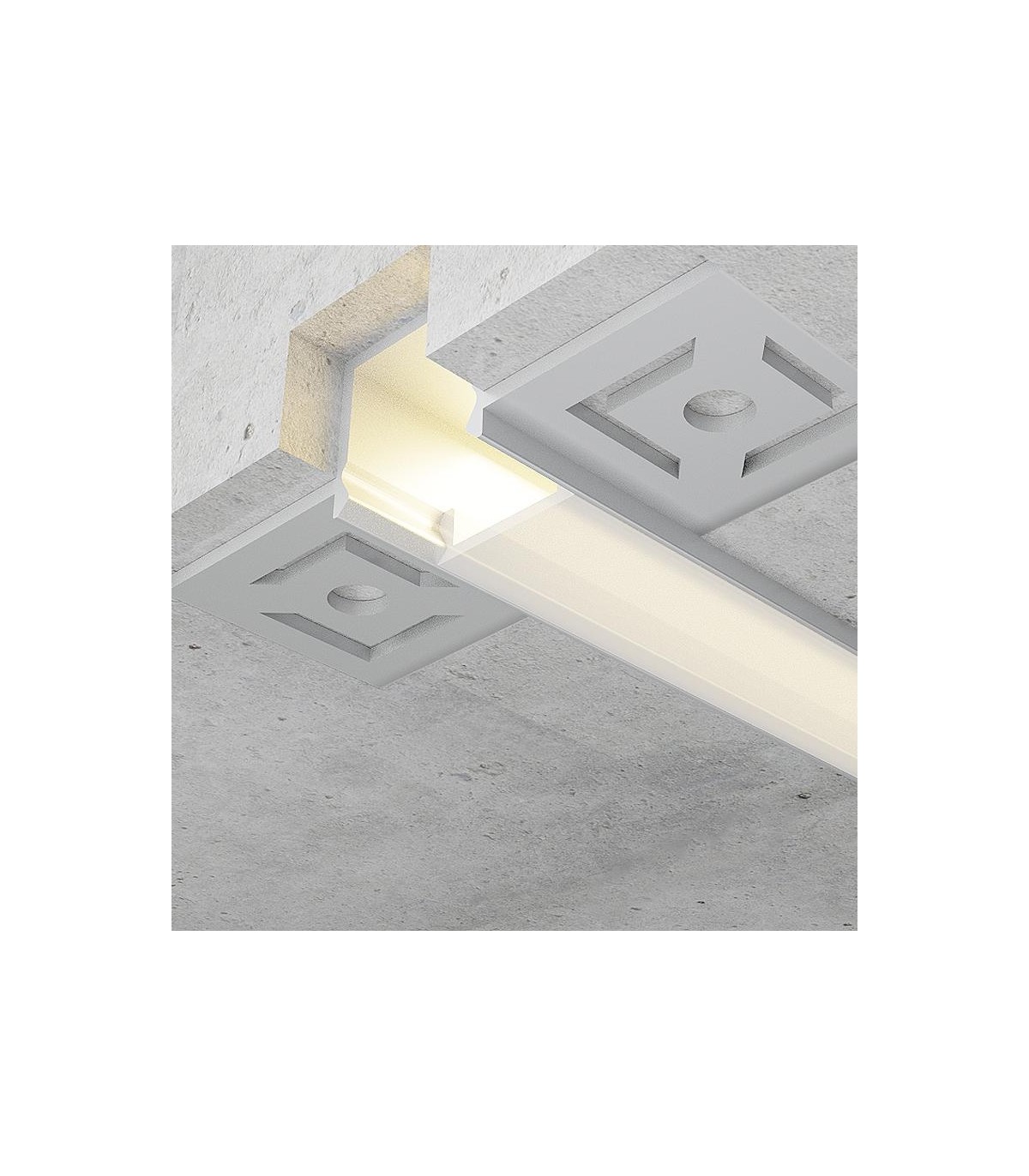 Perfil Aluminio CROW Empotrar Obra -2 Metros-