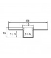 Perfil Aluminio CROW Empotrar Obra -2 Metros-