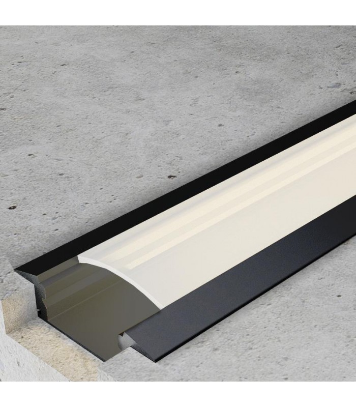 Perfil Aluminio SUB Lacado Negro Empotrar -2 Metros-