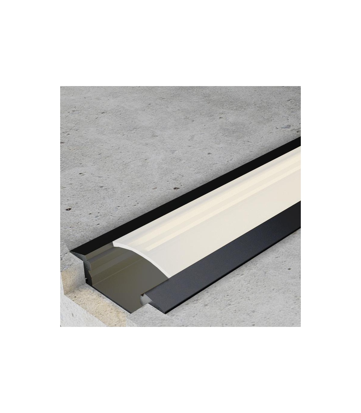 Perfil Aluminio SUB Lacado Negro Empotrar -2 Metros-