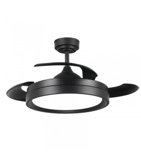 Ventilador Black Yeray II DC 36W 2800Lm 4 Aspas Negro CCT