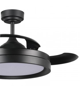 Ventilador Black Yeray II DC 36W 2800Lm 4 Aspas Negro CCT