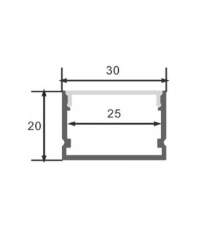 Perfil Aluminio ROK Superficie -2 Metros-