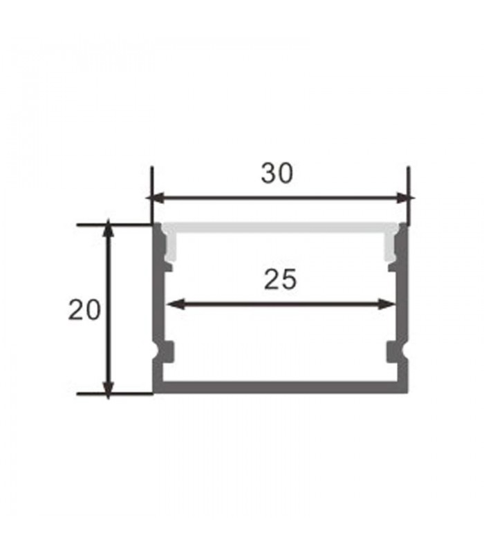 Perfil Aluminio ROK Superficie -2 Metros-