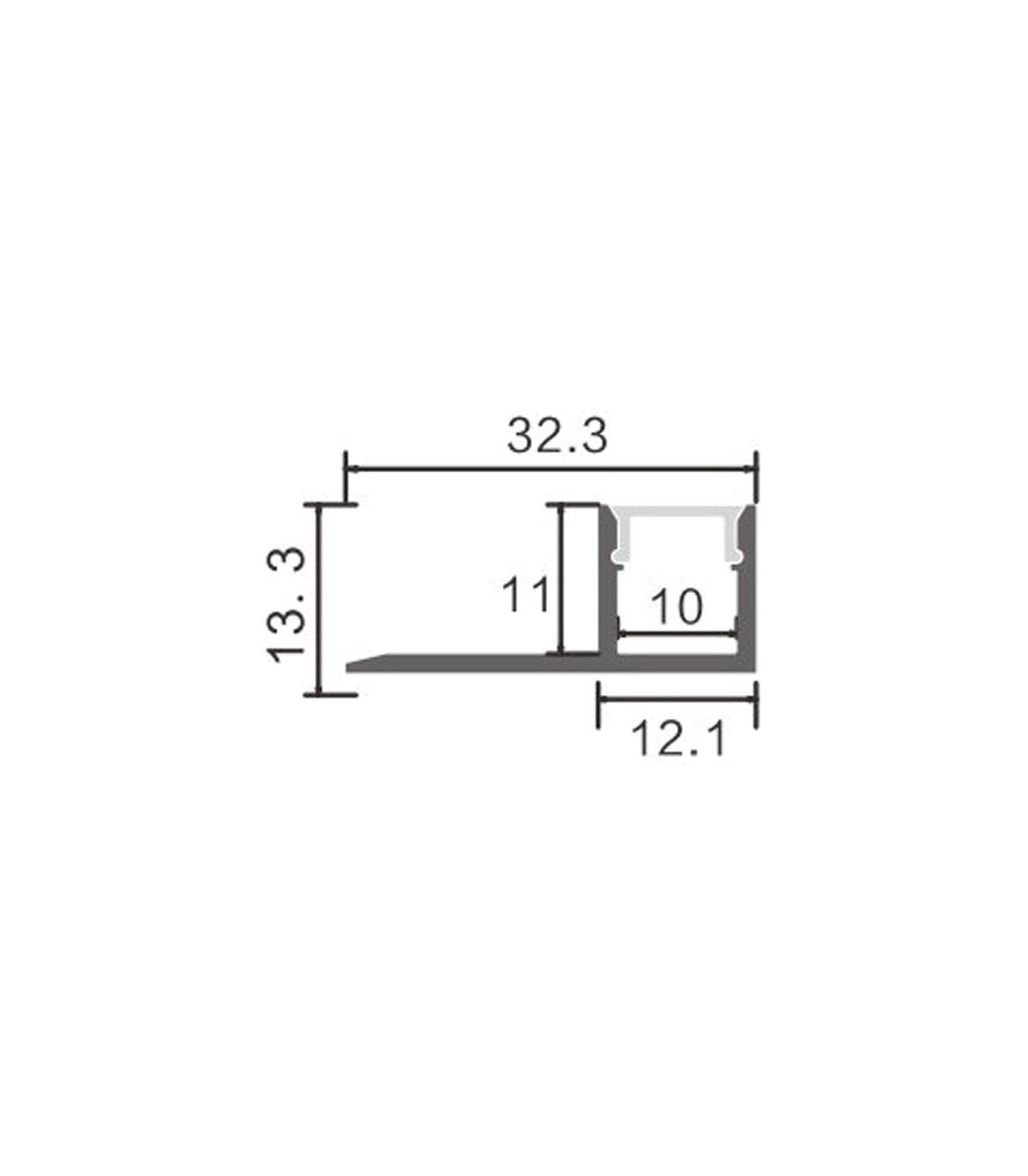 Perfil Aluminio OPE Empotrar Obra -2 Metros-