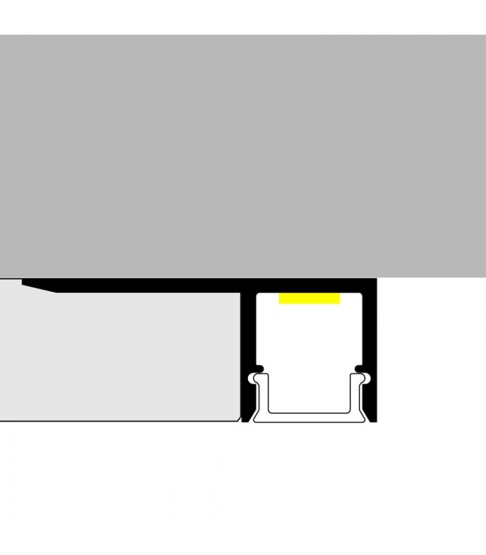 Perfil Aluminio OPE Empotrar Obra -2 Metros-